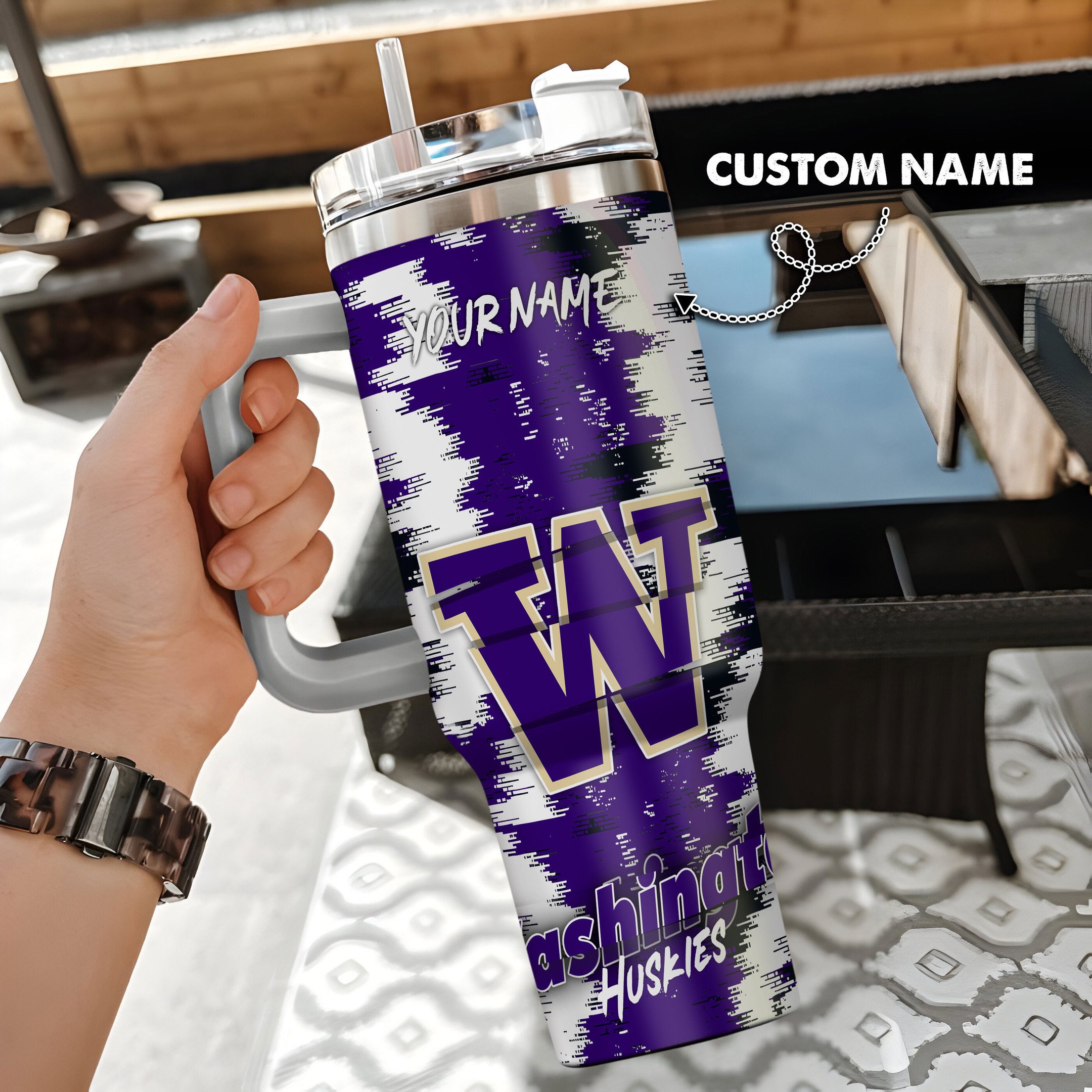 Washington Huskies NCAA Custom Stanley Cup 40 oz 30 oz Tumbler With HandleTVC230109