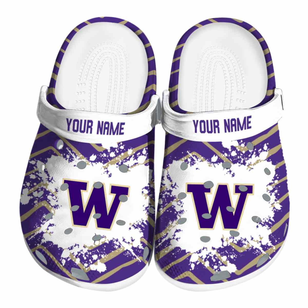 Washington Huskies NCAA Sport Crocs Crocband Clogs Shoes Comfortable For Men Women and Kids