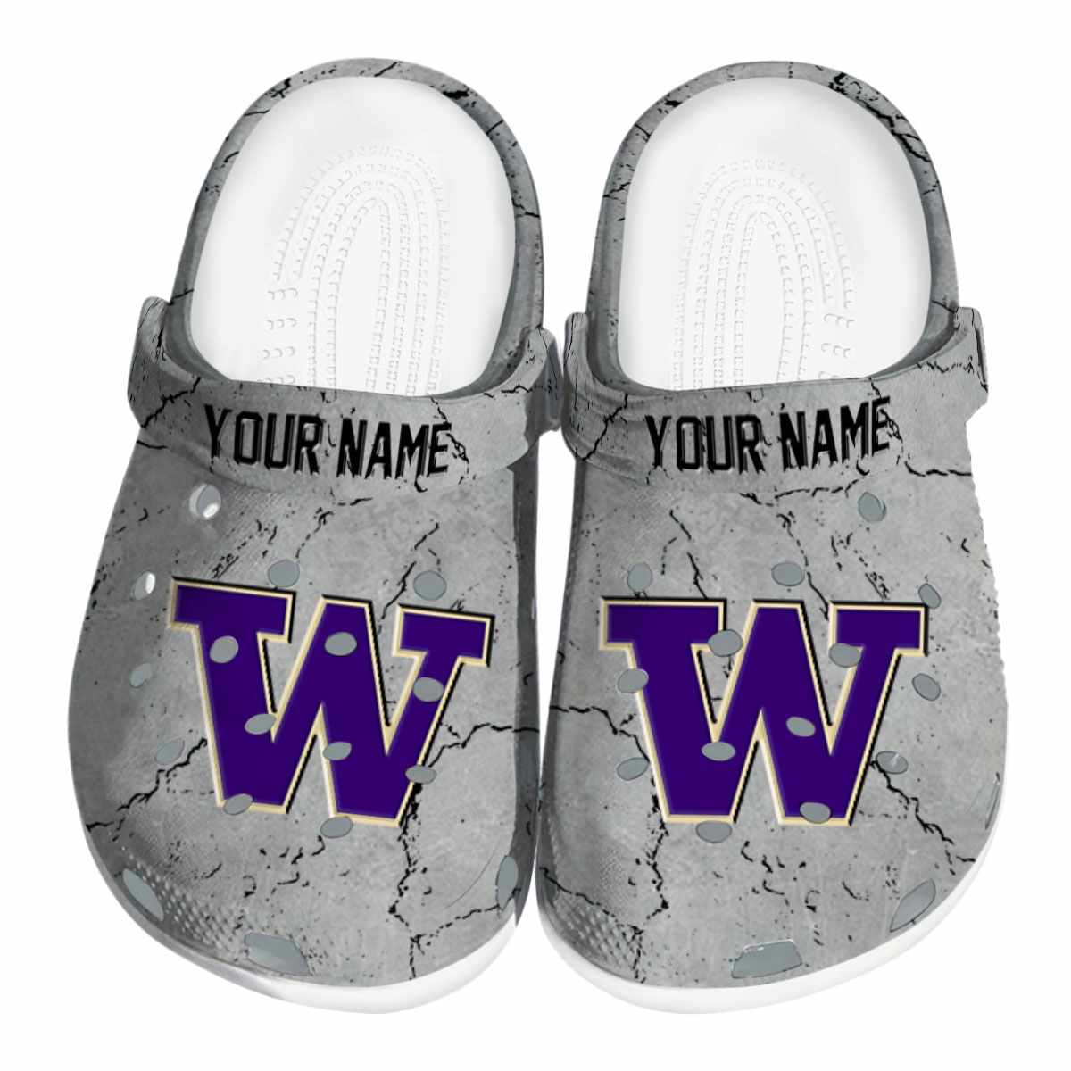 Washington Huskies NCAA Sport Crocs Crocband Clogs Shoes Comfortable For Men Women and Kids