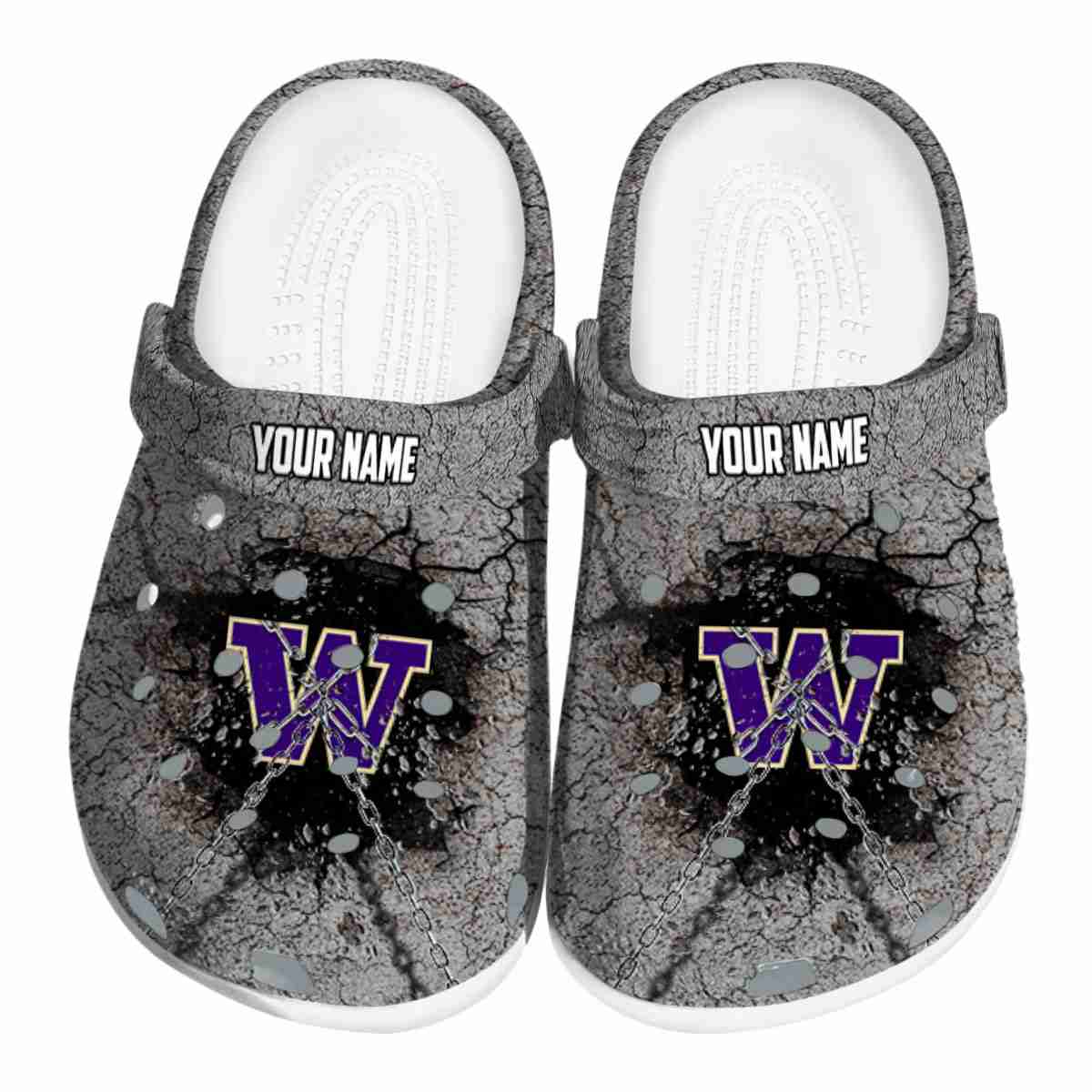 Washington Huskies NCAA Sport Crocs Crocband Clogs Shoes Comfortable For Men Women and Kids