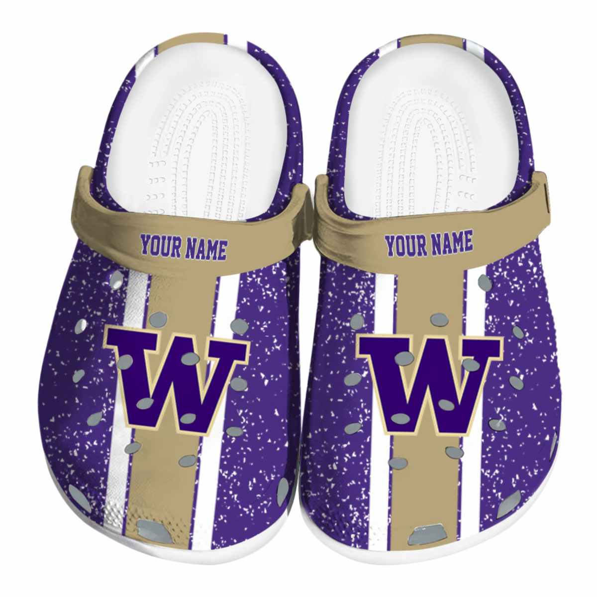 Washington Huskies NCAA Sport Crocs Crocband Clogs Shoes Comfortable For Men Women and Kids