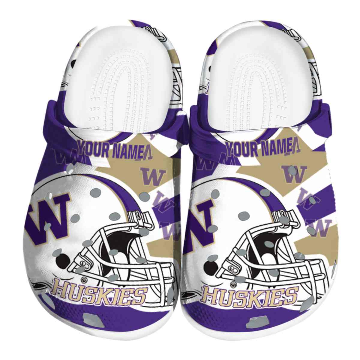 Washington Huskies NCAA Sport Crocs Crocband Clogs Shoes Comfortable For Men Women and Kids