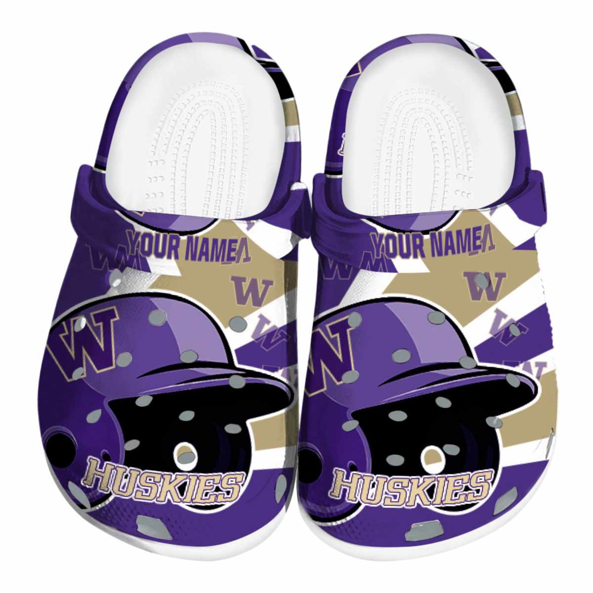 Washington Huskies NCAA Sport Crocs Crocband Clogs Shoes Comfortable For Men Women and Kids