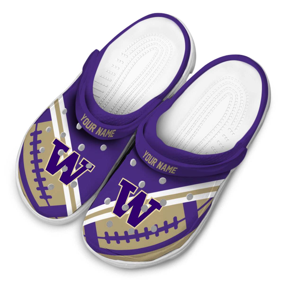 Washington Huskies NCAA Sport Crocs Crocband Clogs Shoes Comfortable For Men Women and Kids - Image 4