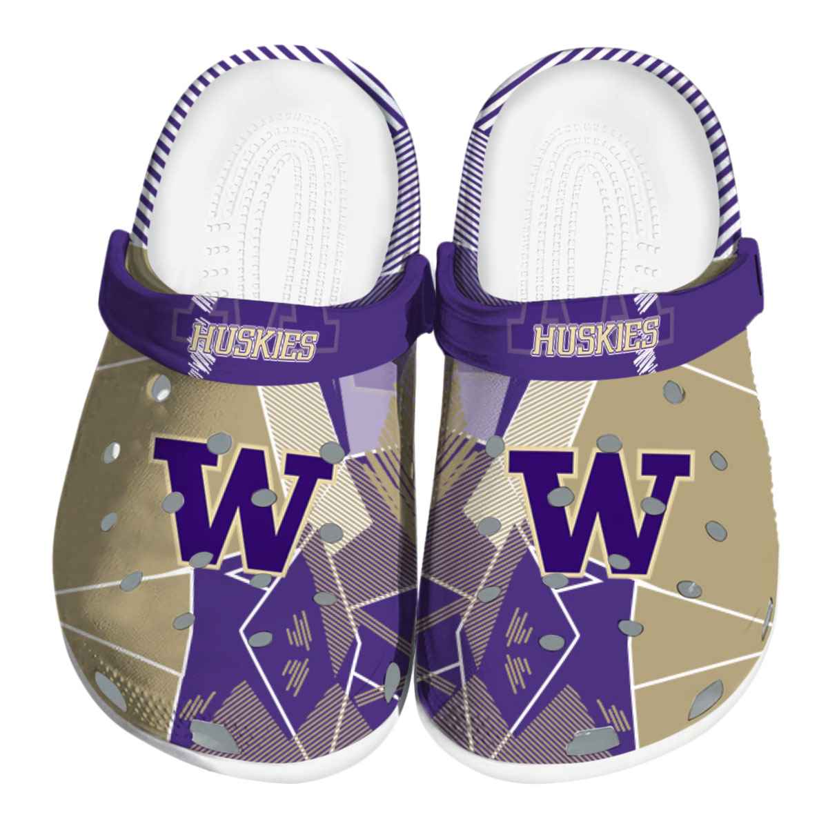 Washington Huskies NCAA Sport Crocs Crocband Clogs Shoes Comfortable For Men Women and Kids