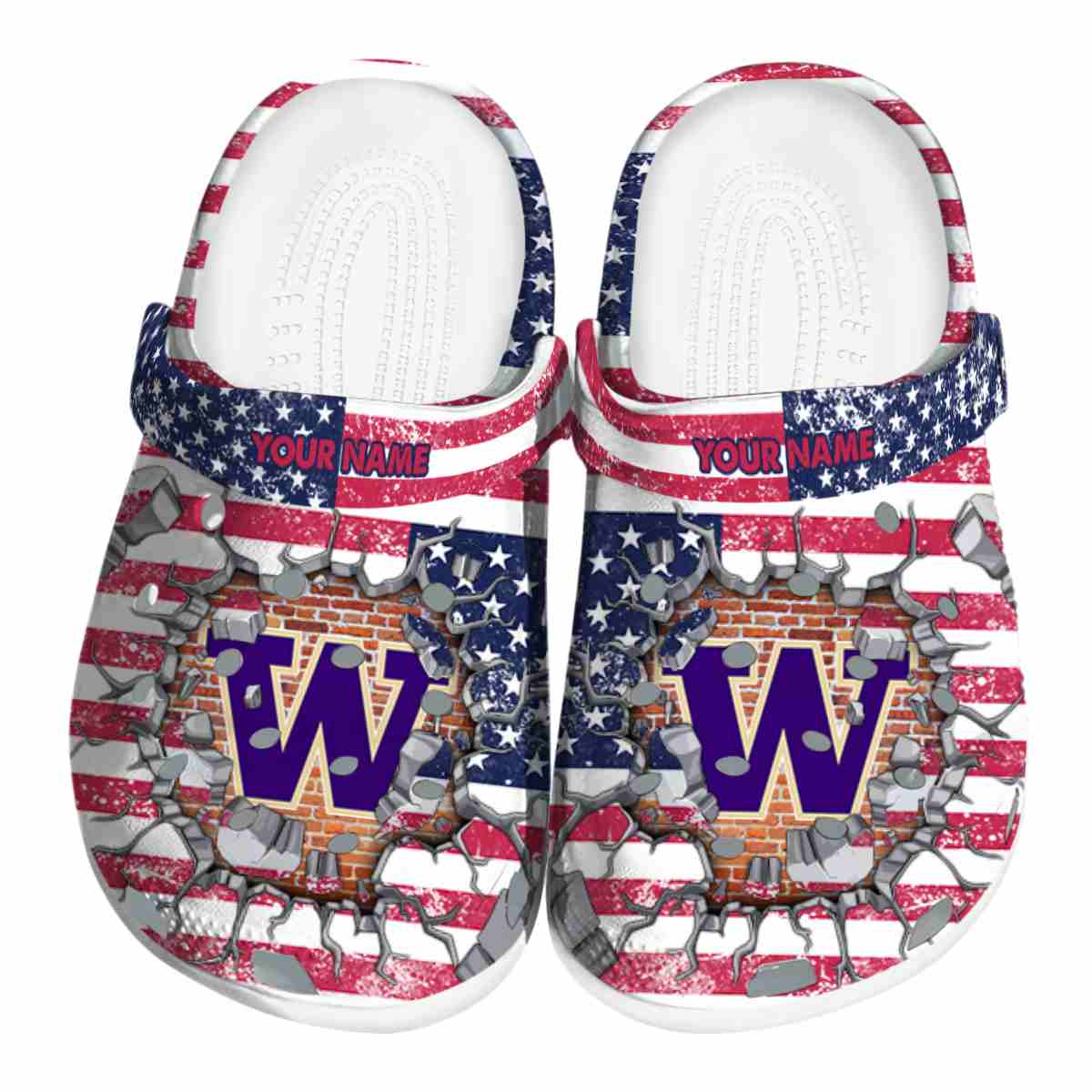Washington Huskies NCAA Sport Crocs Crocband Clogs Shoes Comfortable For Men Women and Kids
