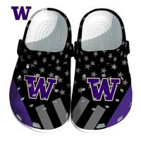 Washington Huskies NCAA Sport Crocs Crocband Clogs Shoes Comfortable For Men Women and Kids