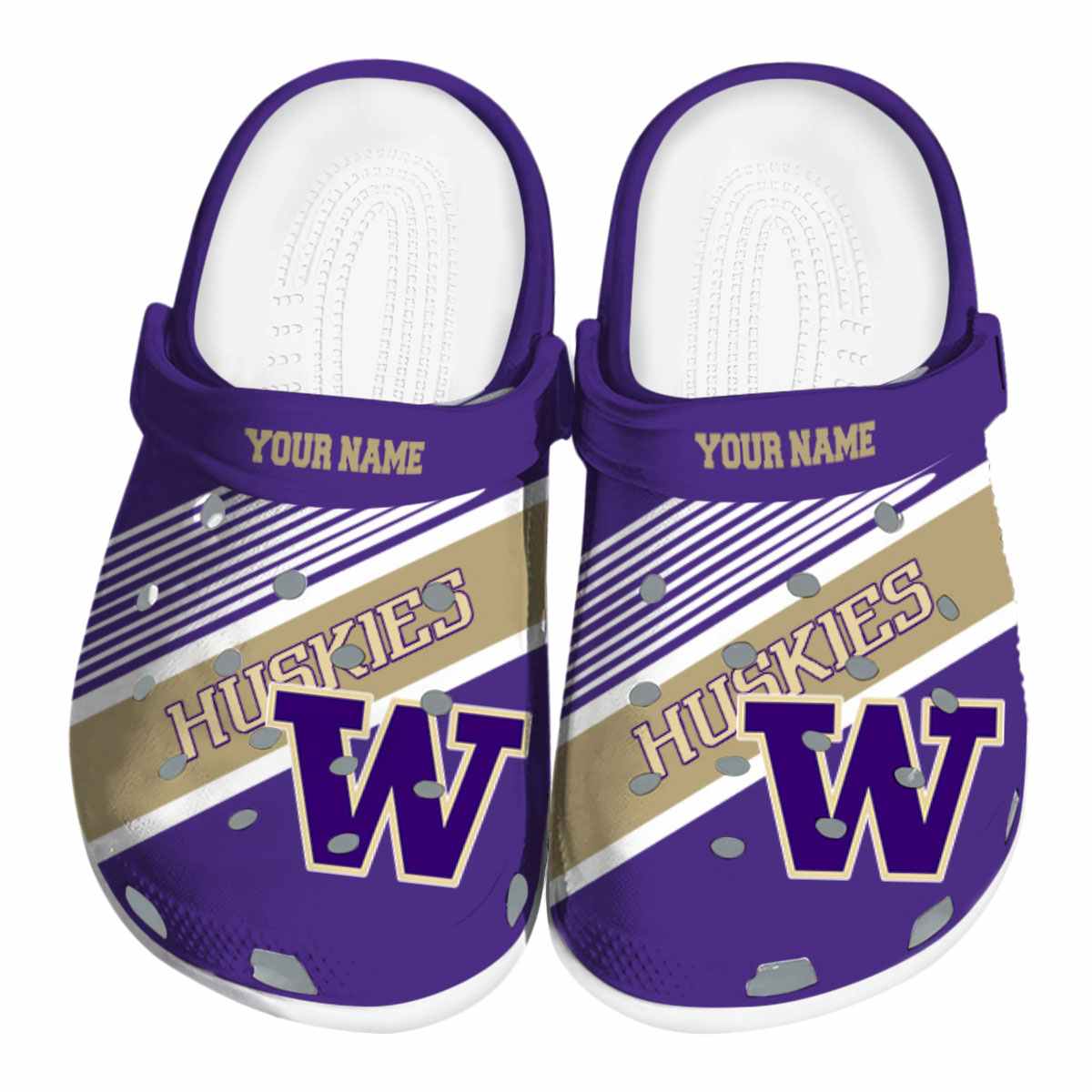 Washington Huskies NCAA Sport Crocs Crocband Clogs Shoes Comfortable For Men Women and Kids