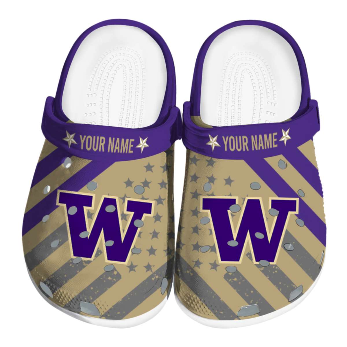 Washington Huskies NCAA Sport Crocs Crocband Clogs Shoes Comfortable For Men Women and Kids