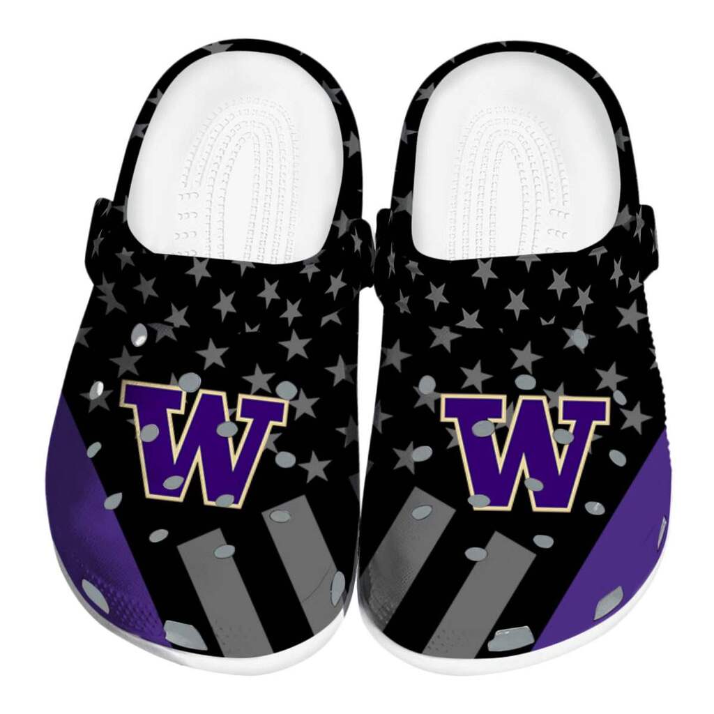 Washington Huskies Stellar Stripes Theme ClogTVC180170