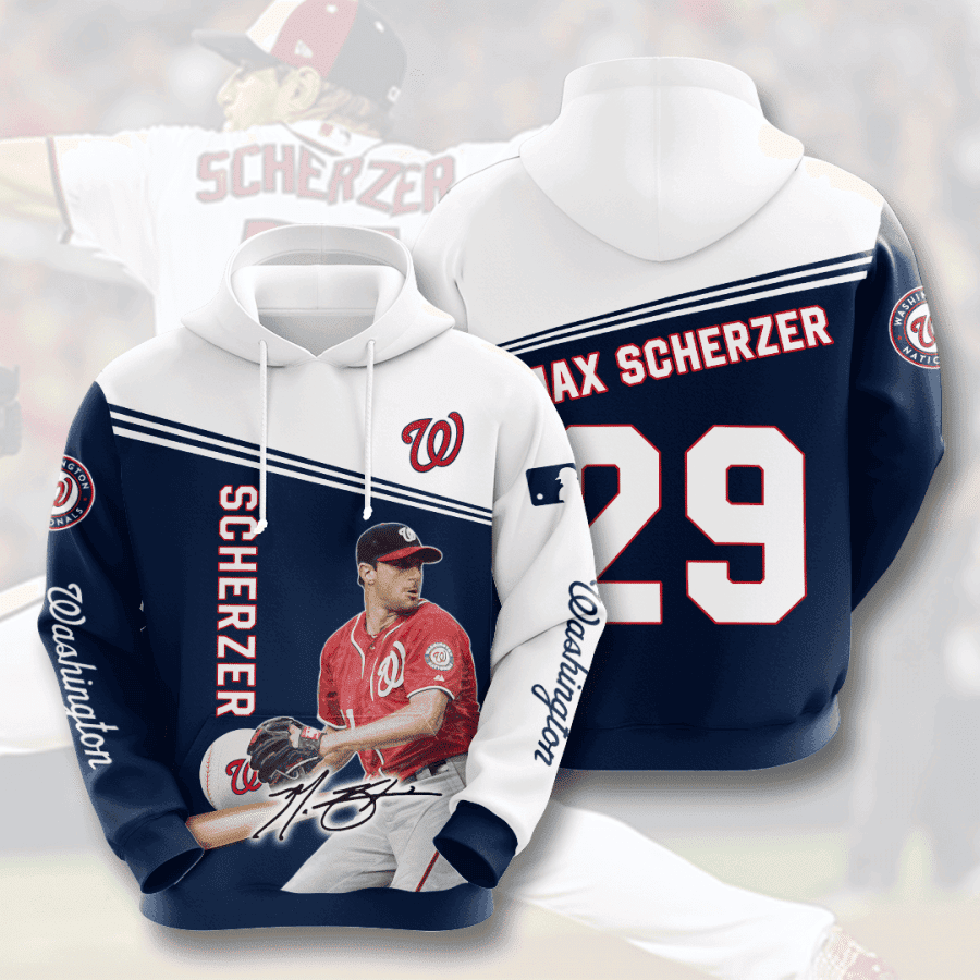 WASHINGTON NATIONALS Max Scherzer 3D All Over Print Hoodie, Zip Hoodie