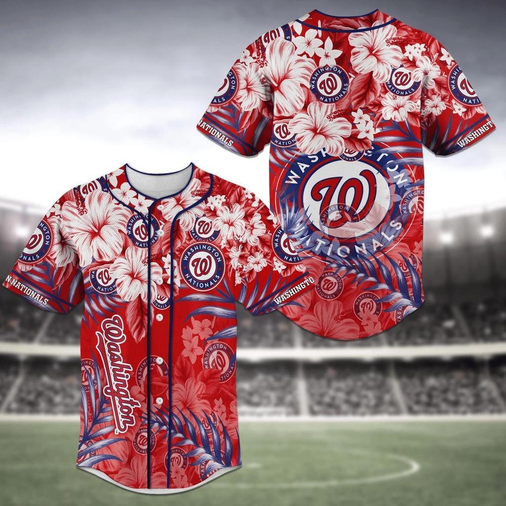 Washington Nationals Mlb Baseball Jersey Shirt Flower