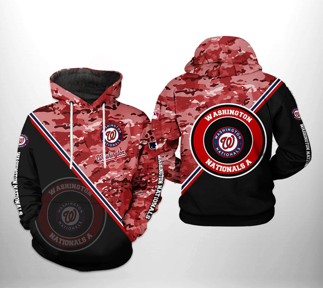 Washington Nationals MLB Camo Team 3D All Over Print Hoodie, Zip Hoodie