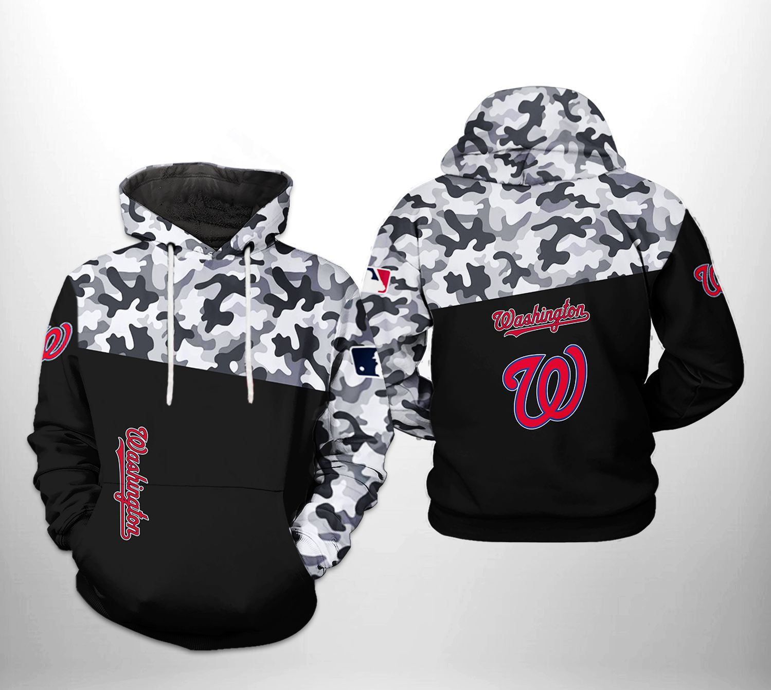 Washington Nationals MLB Camo Veteran 3D All Over Print Hoodie, Zip Hoodie