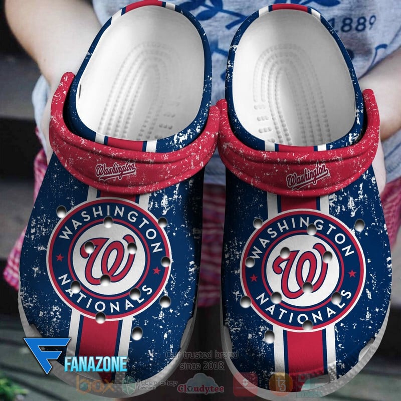 Washington Nationals MLB Sport Crocs Clogs Crocband Shoes Comfortable For Men Women and Kids