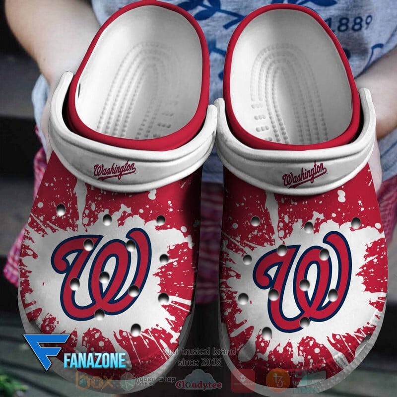 Washington Nationals MLB Sport Crocs Clogs Crocband Shoes Comfortable For Men Women and Kids