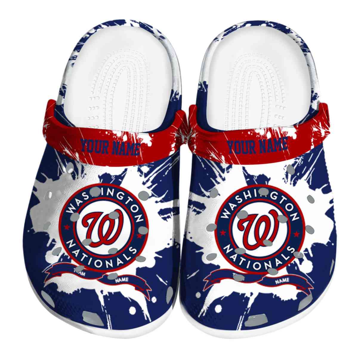 Washington Nationals MLB Sport Crocs Crocband Clogs Shoes Comfortable For Men Women and Kids