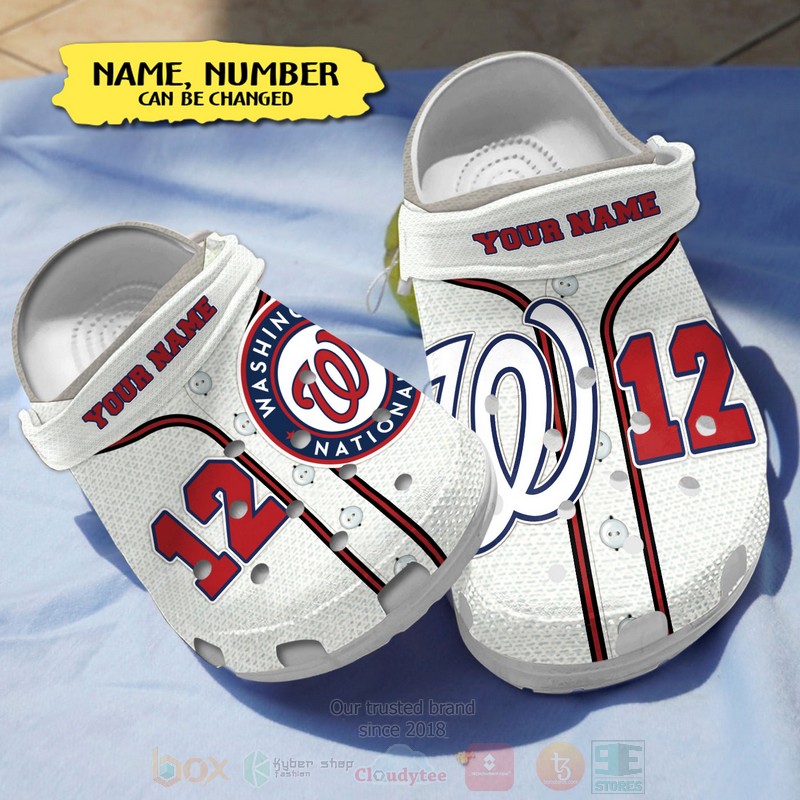 Washington Nationals MLB Sport Crocs Crocband Clogs Shoes Comfortable For Men Women and Kids