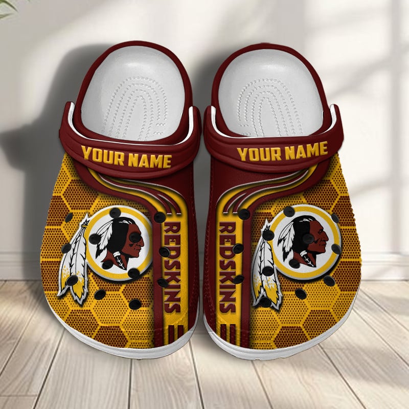 Washington Redskins NFL Crocs Crocband Clogs Shoes Comfortable For Men Women and Kids