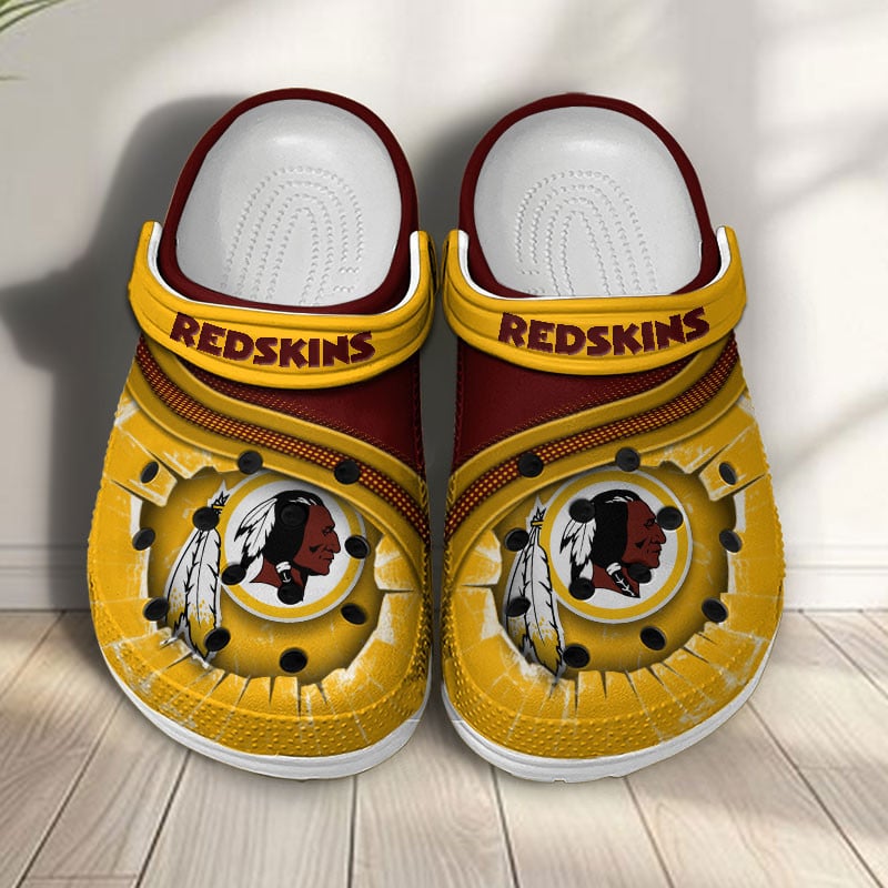 Washington Redskins NFL Crocs Crocband Clogs Shoes Comfortable For Men Women and Kids