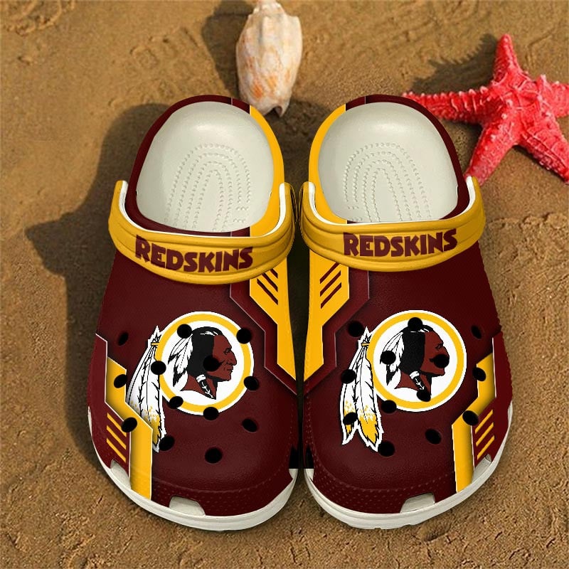 Washington Redskins NFL Crocs Crocband Clogs Shoes Comfortable For Men Women and Kids