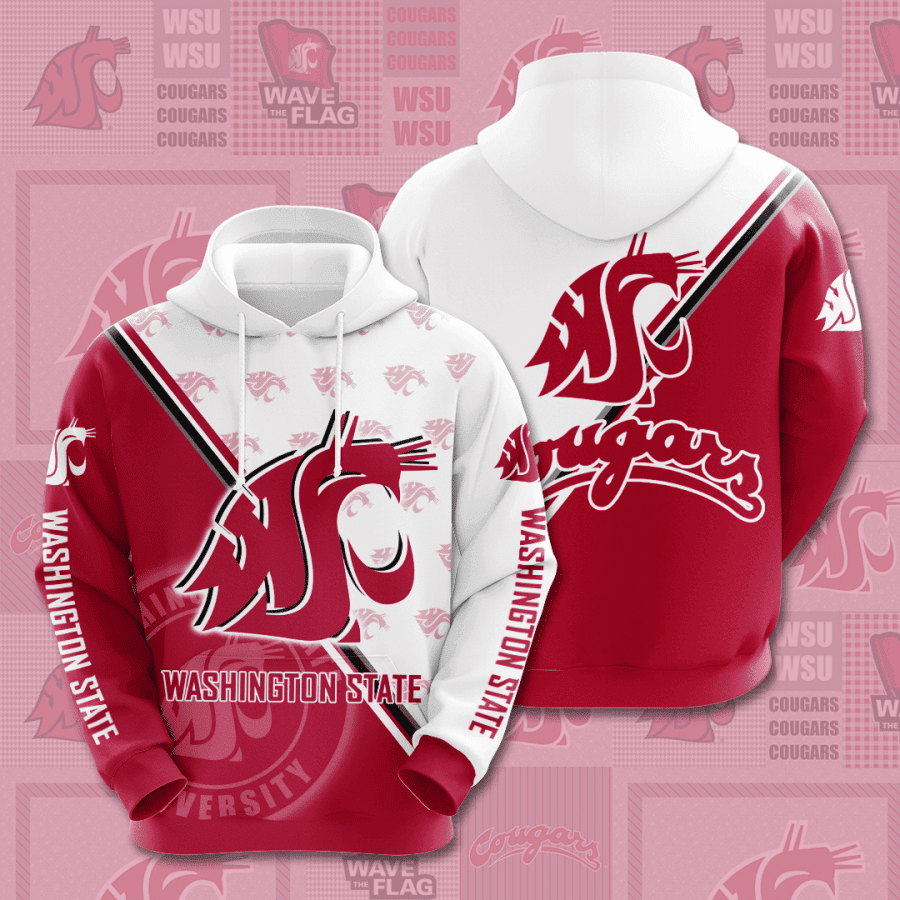 Washington State Cougars 3D All Over Print Hoodie, Zip Hoodie