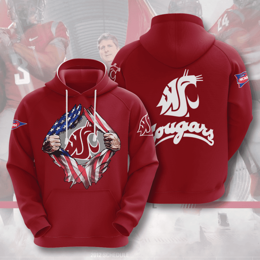 Washington State Cougars 3D All Over Print Hoodie, Zip Hoodie