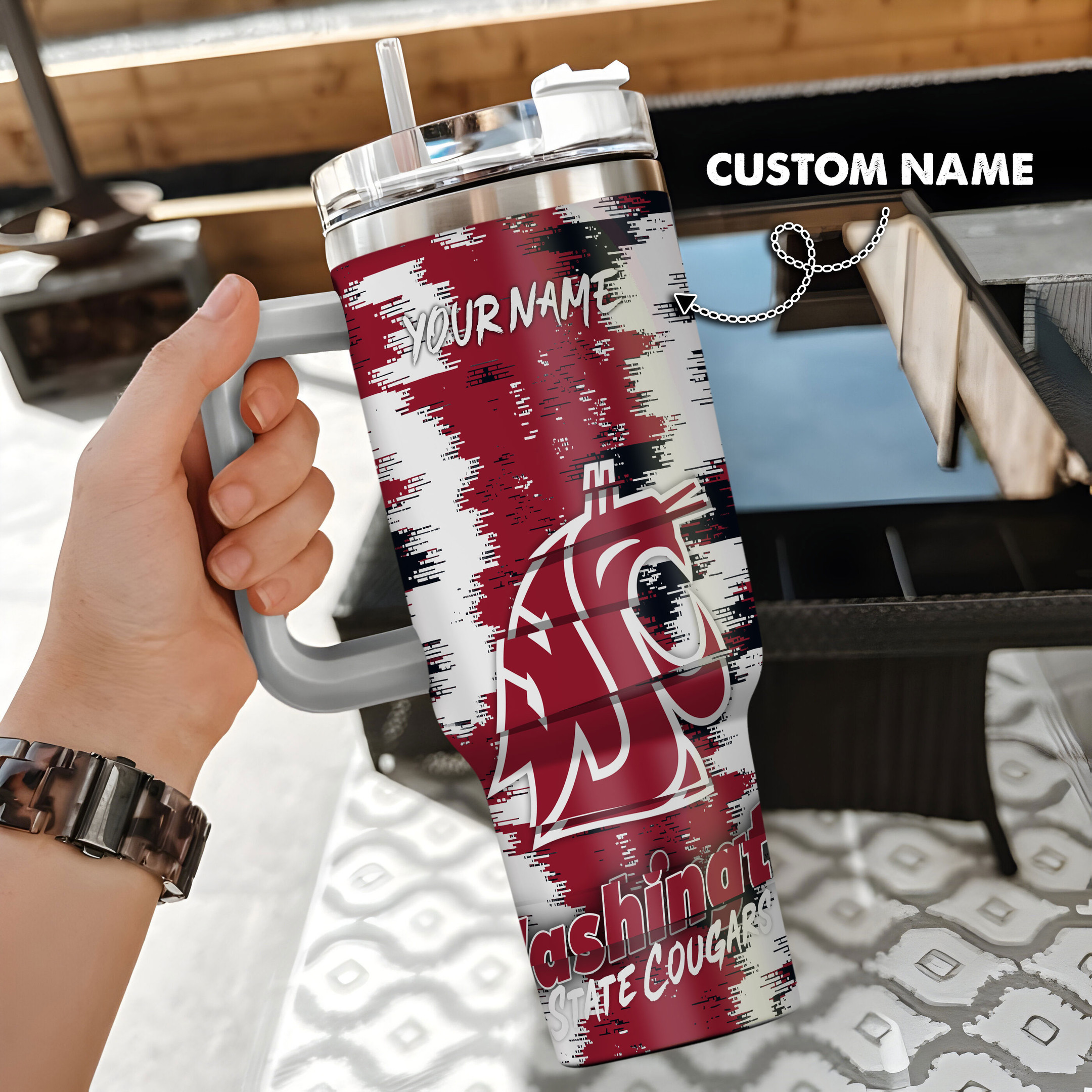 Washington State Cougars NCAA Custom Stanley Cup 40 oz 30 oz Tumbler With HandleTVC230110