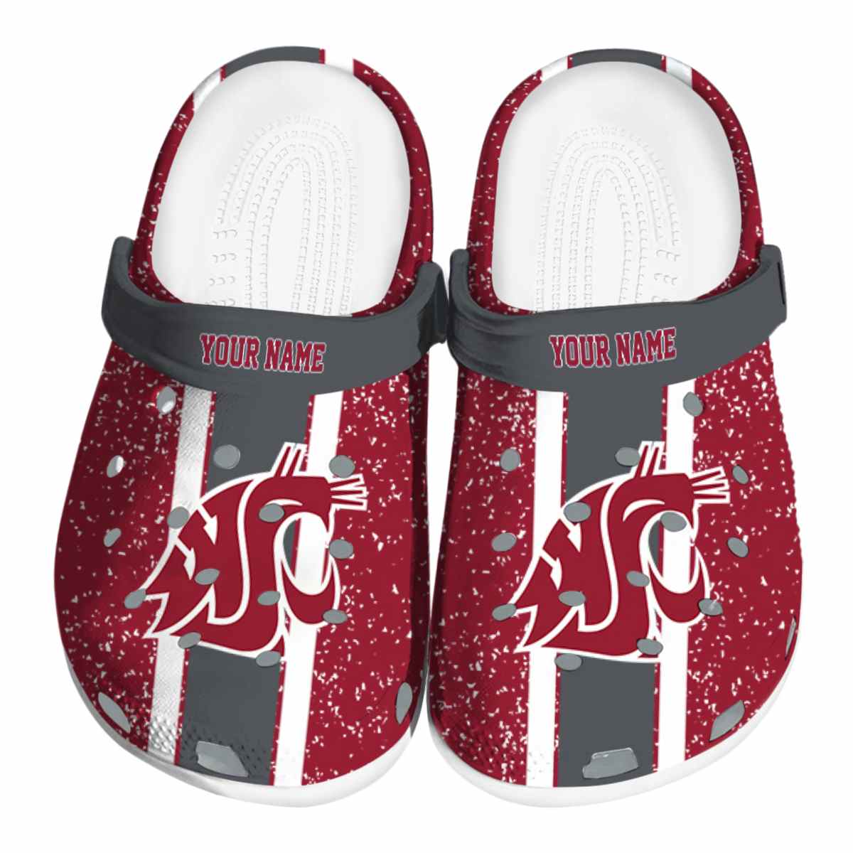 Washington State Cougars NCAA Sport Crocs Crocband Clogs Shoes Comfortable For Men Women and Kids