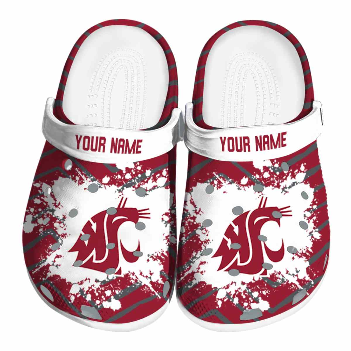 Washington State Cougars NCAA Sport Crocs Crocband Clogs Shoes Comfortable For Men Women and Kids