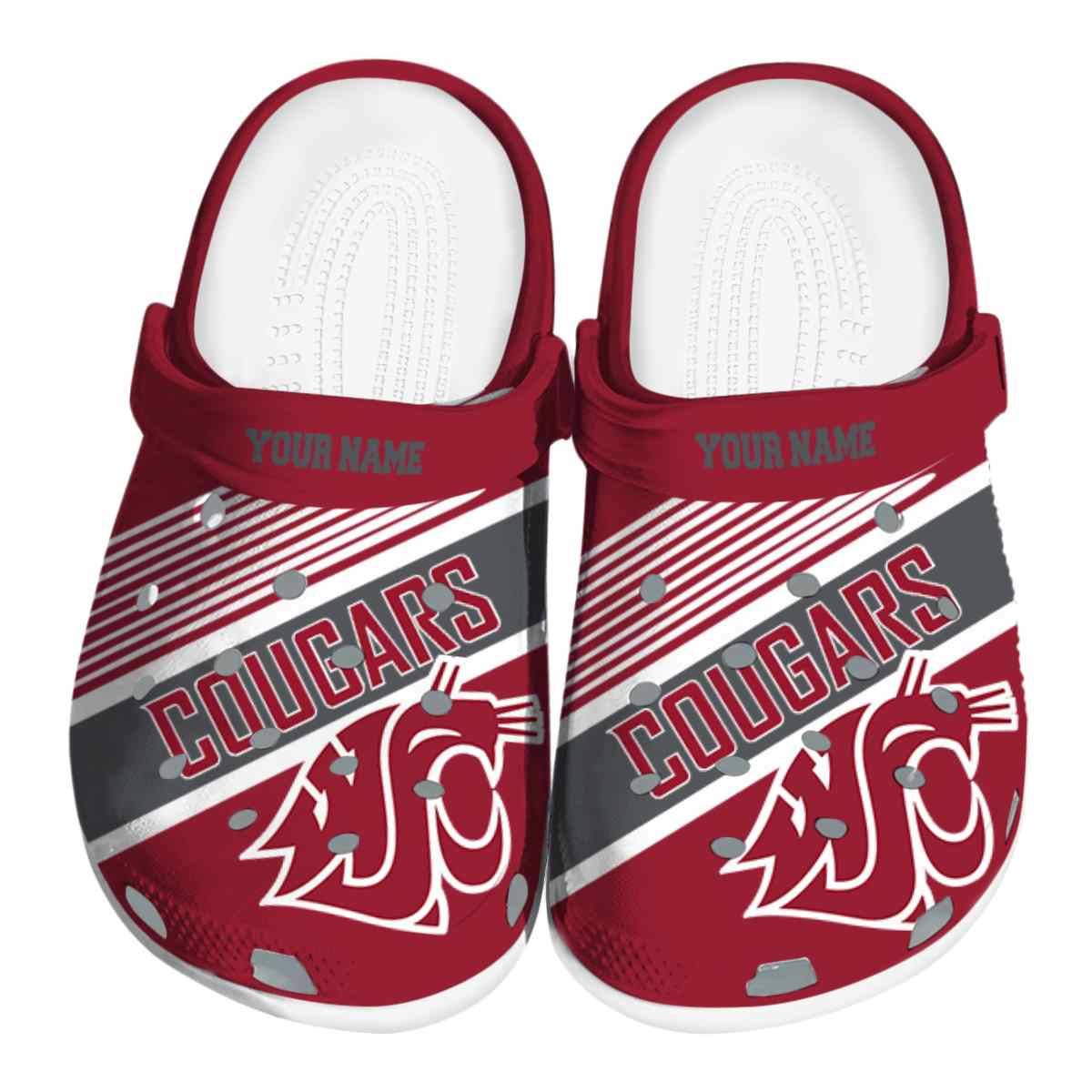 Washington State Cougars NCAA Sport Crocs Crocband Clogs Shoes Comfortable For Men Women and Kids