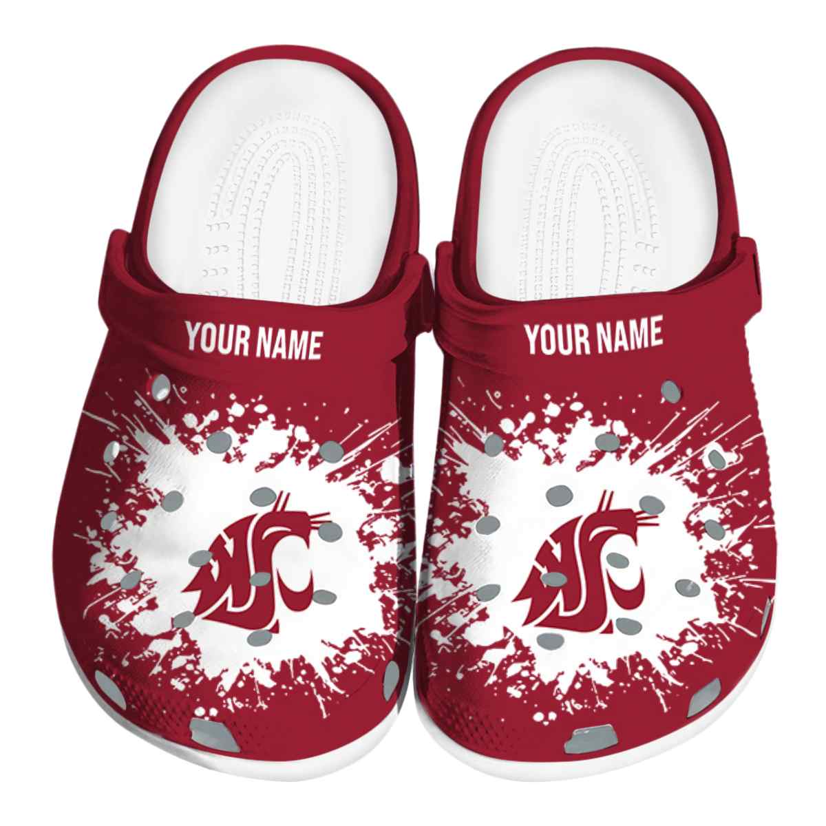 Washington State Cougars NCAA Sport Crocs Crocband Clogs Shoes Comfortable For Men Women and Kids