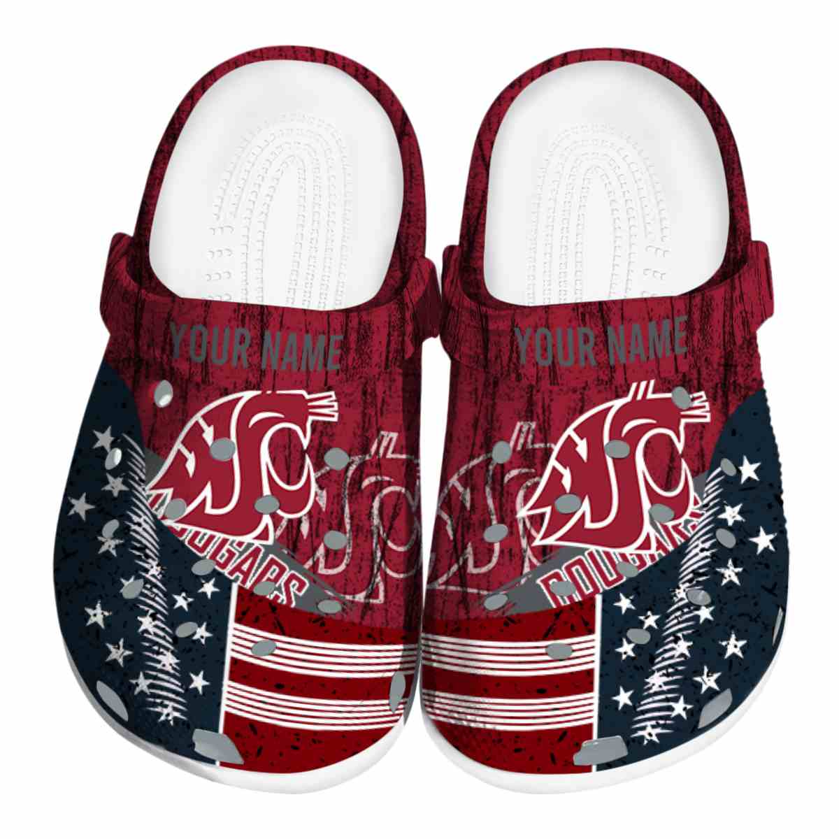 Washington State Cougars NCAA Sport Crocs Crocband Clogs Shoes Comfortable For Men Women and Kids