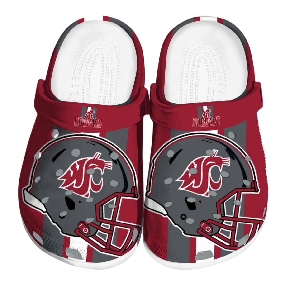 Washington State Cougars NCAA Sport Crocs Crocband Clogs Shoes Comfortable For Men Women and Kids