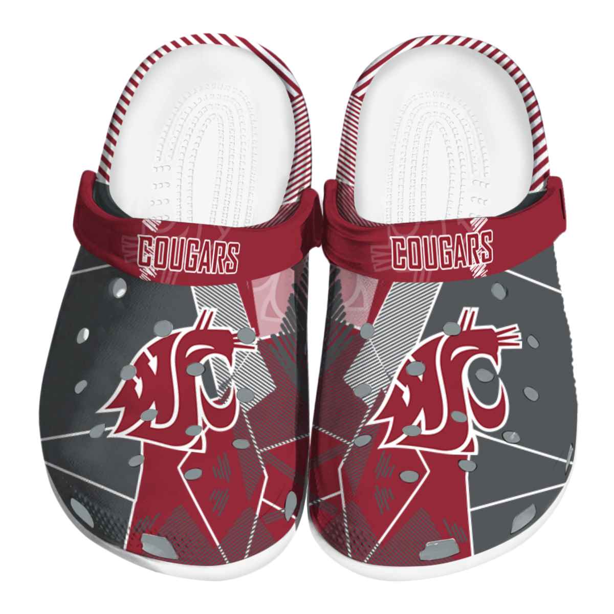 Washington State Cougars NCAA Sport Crocs Crocband Clogs Shoes Comfortable For Men Women and Kids