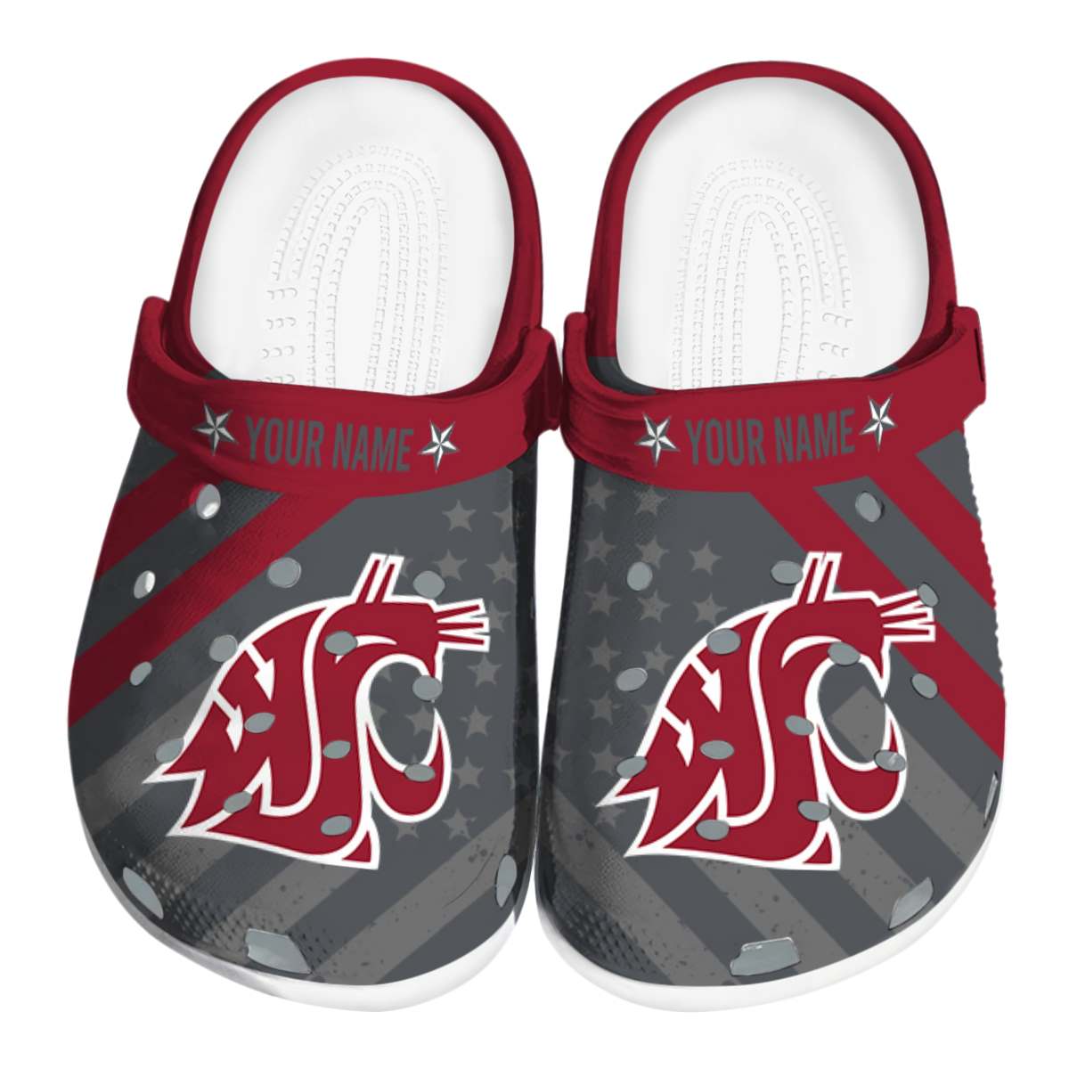 Washington State Cougars NCAA Sport Crocs Crocband Clogs Shoes Comfortable For Men Women and Kids
