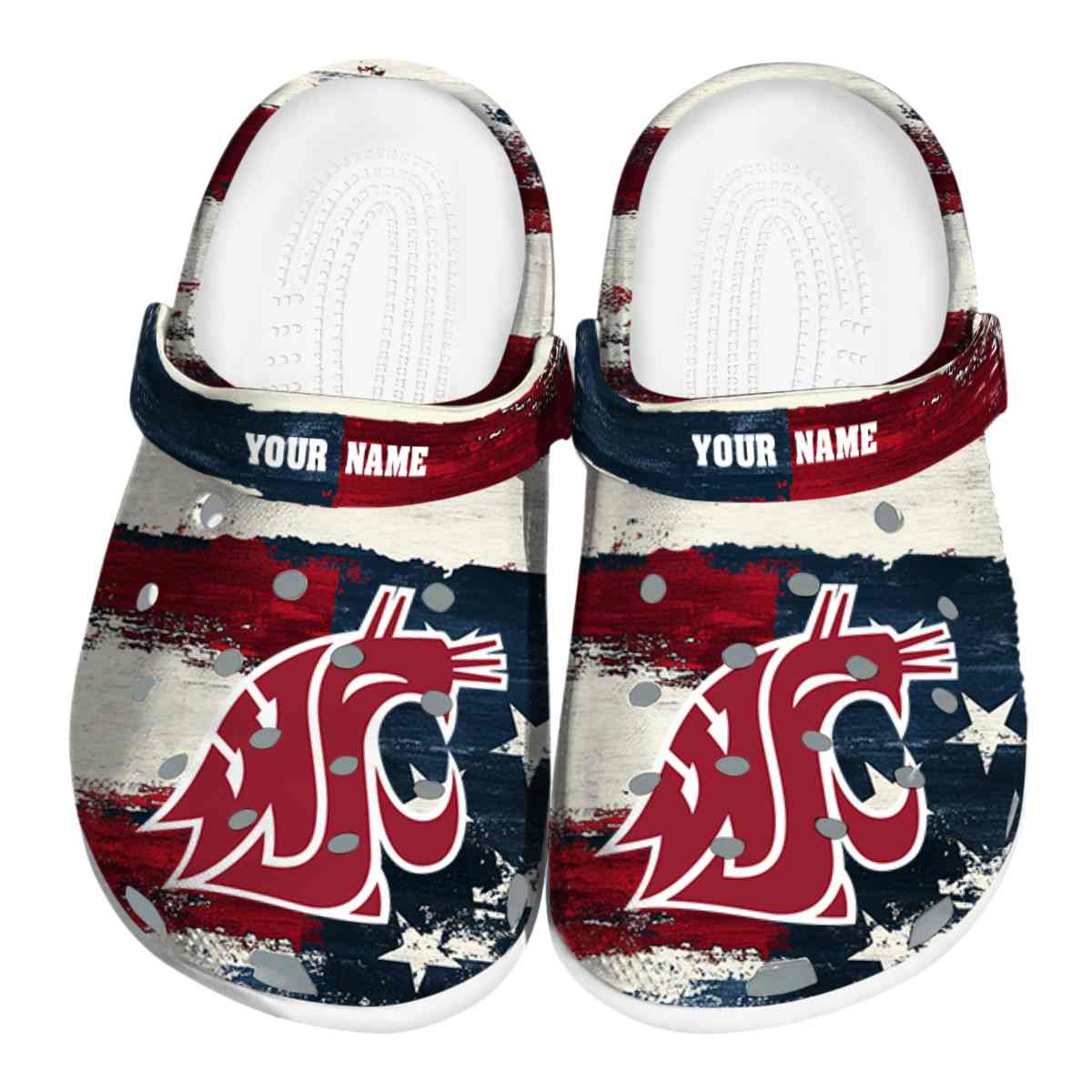 Washington State Cougars NCAA Sport Crocs Crocband Clogs Shoes Comfortable For Men Women and Kids