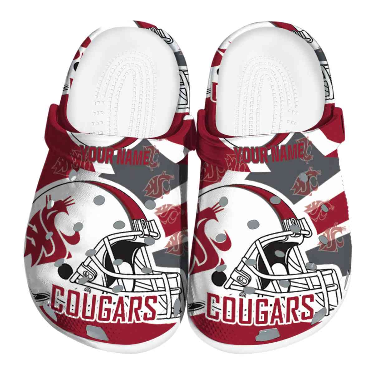 Washington State Cougars NCAA Sport Crocs Crocband Clogs Shoes Comfortable For Men Women and Kids