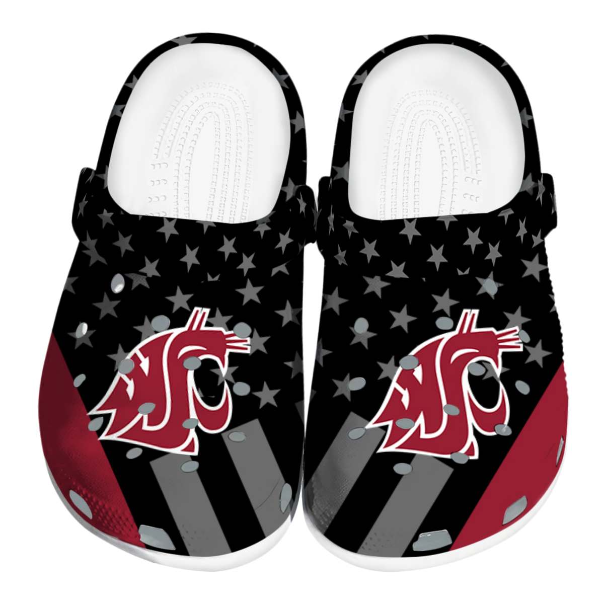Washington State Cougars NCAA Sport Crocs Crocband Clogs Shoes Comfortable For Men Women and Kids