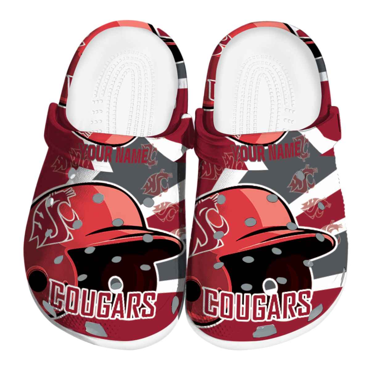 Washington State Cougars NCAA Sport Crocs Crocband Clogs Shoes Comfortable For Men Women and Kids