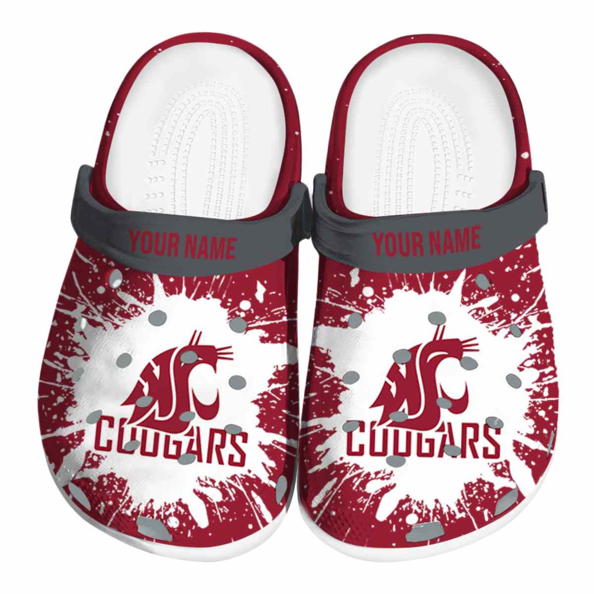 Washington State Cougars NCAA Sport Crocs Crocband Clogs Shoes Comfortable For Men Women and Kids