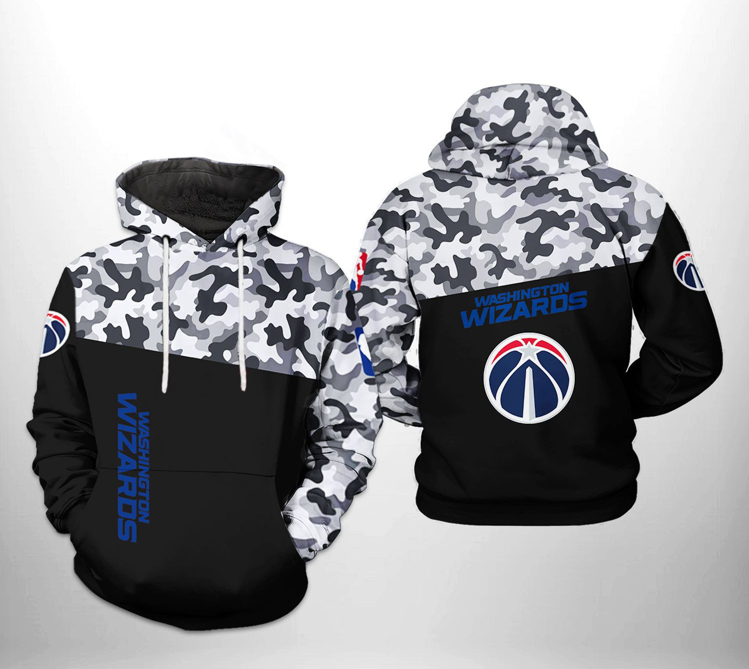 Washington Wizards NBA Camo Veteran Team 3D All Over Print Hoodie, Zip Hoodie