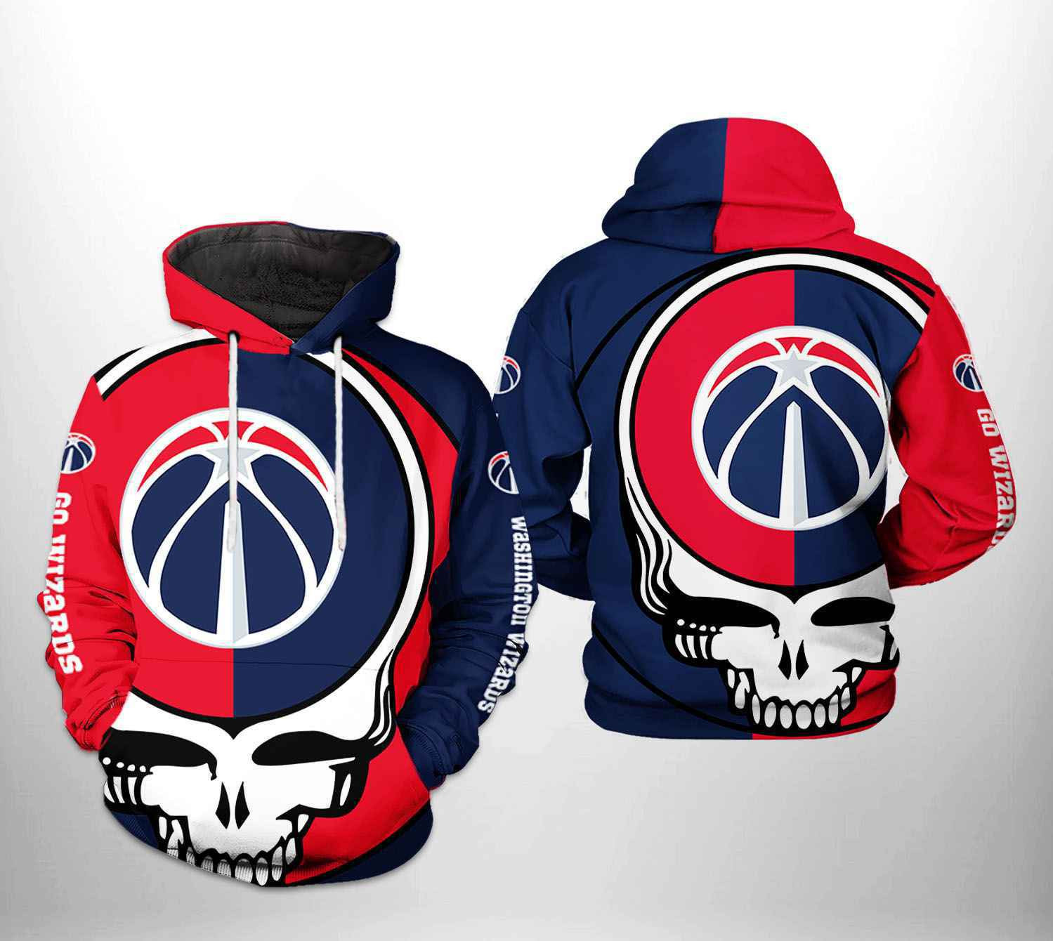 Washington Wizards NBA Grateful Dead 3D All Over Print Hoodie, Zip Hoodie
