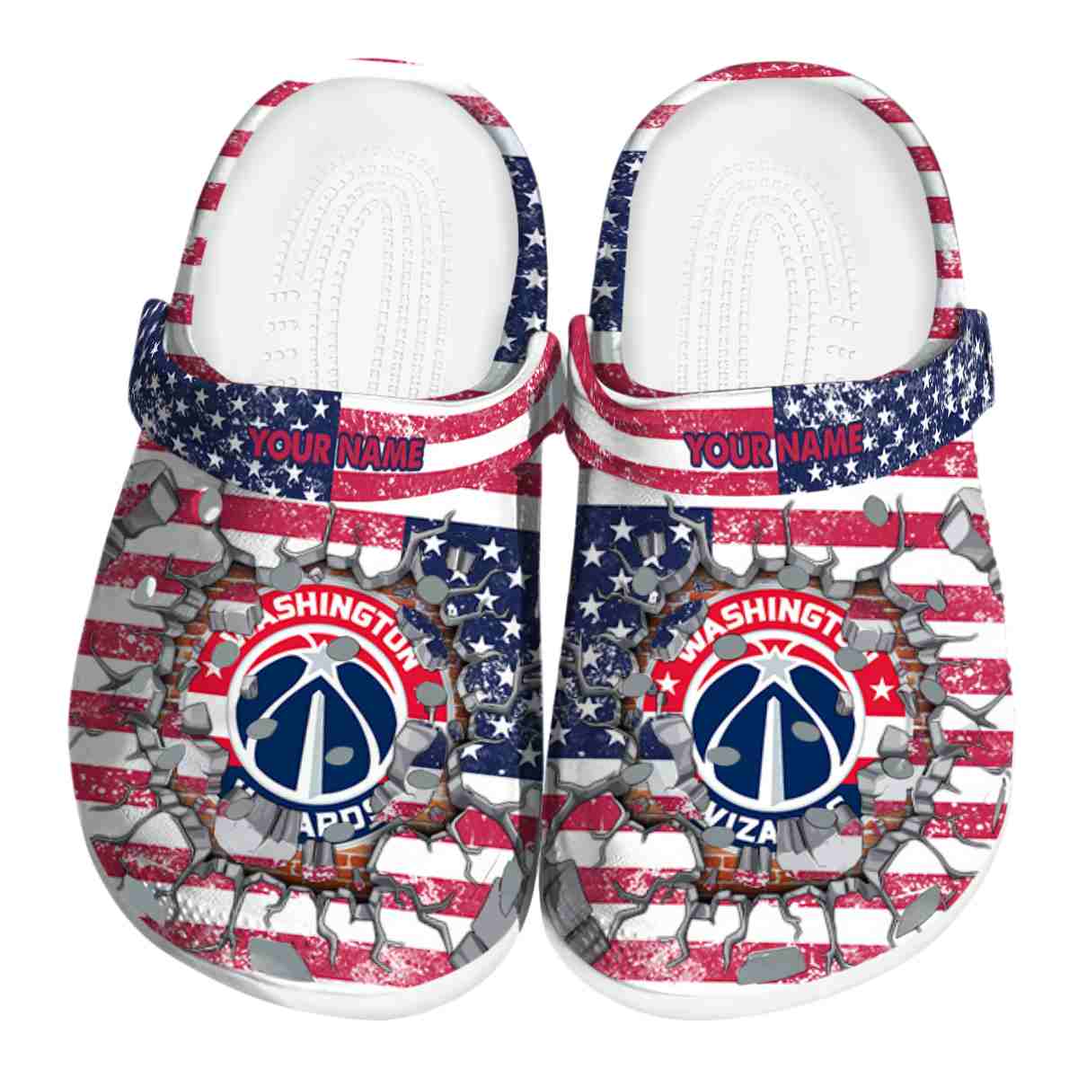 Washington Wizards NBA Sport Crocs Crocband Clogs Shoes Comfortable For Men Women and Kids