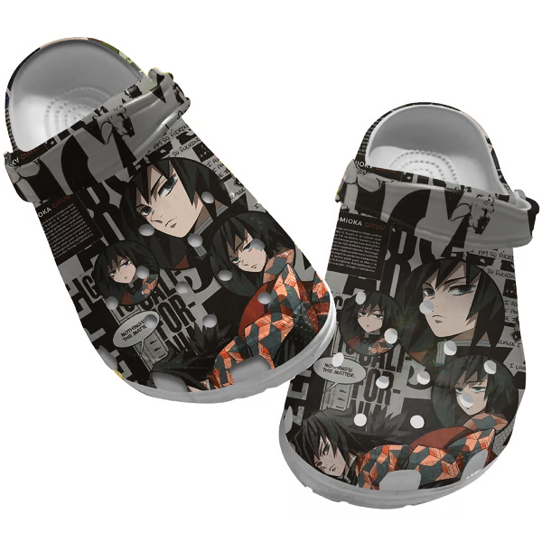 Water Pillar Tomioka Giyu Demon Slayer Anime Crocs Crocband Clogs Shoes Comfortable For Men Women and Kids