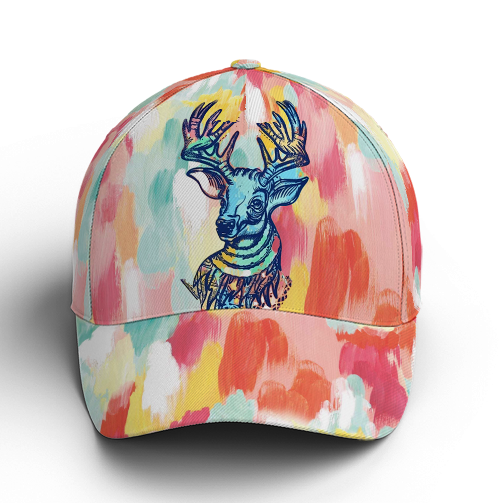 Watercolor Deer All Over Printed Style Baseball Cap Trucker Hats Custom Hats Gifts For Men & Women