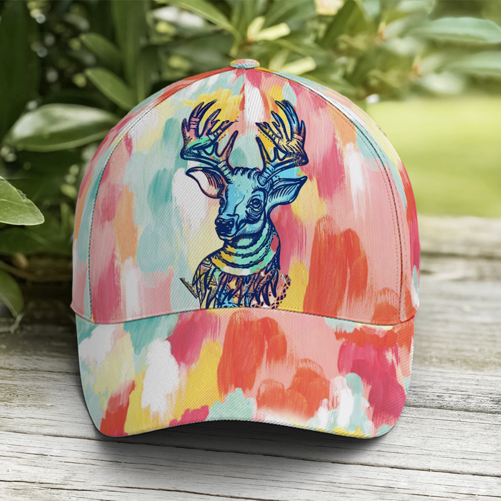 Watercolor Deer All Over Printed Style Baseball Cap Trucker Hats Custom Hats Gifts For Men & Women