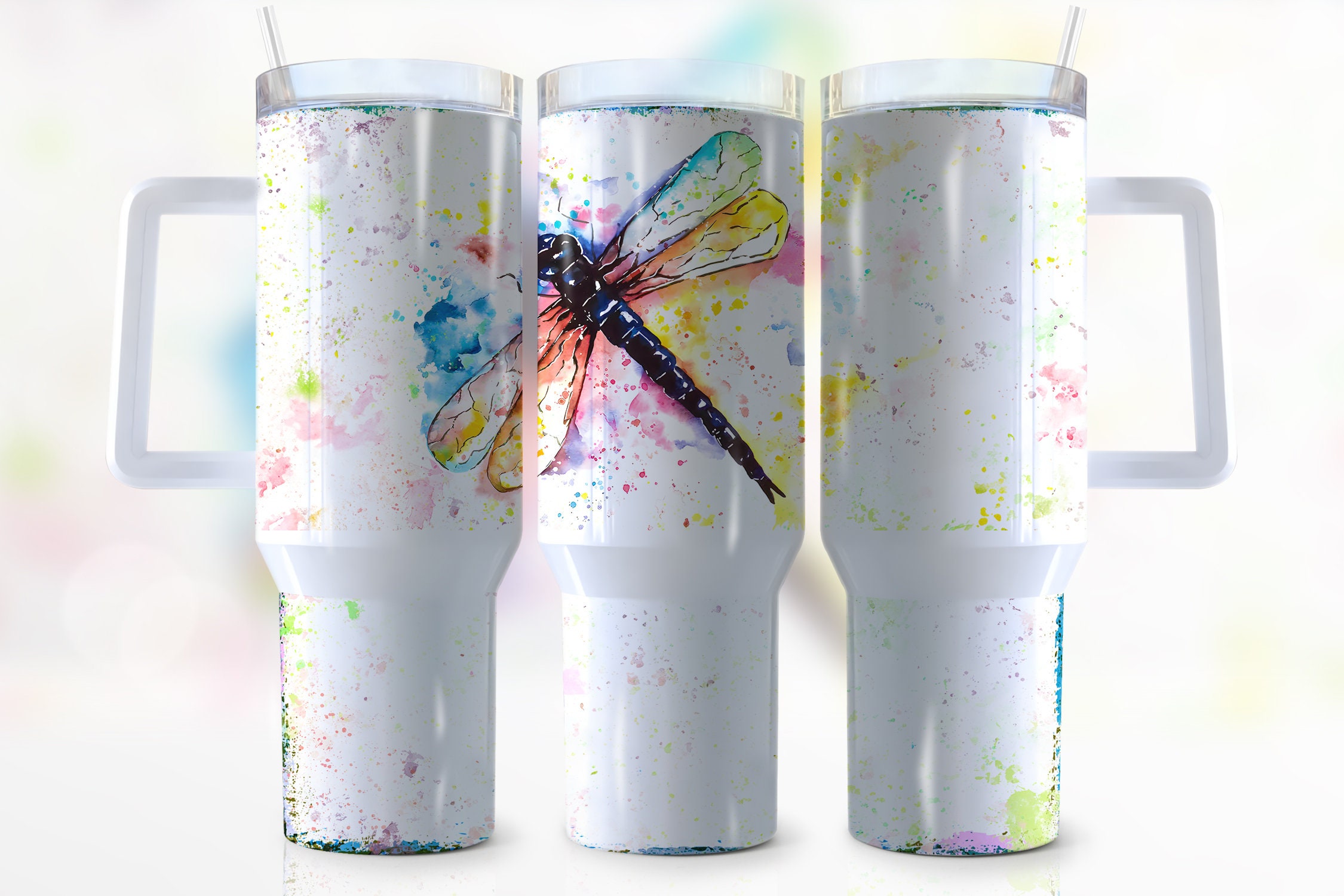 Watercolor Dragonfly Custom Stanley Cup 40 oz 30 oz Tumbler With HandleTVC2301943