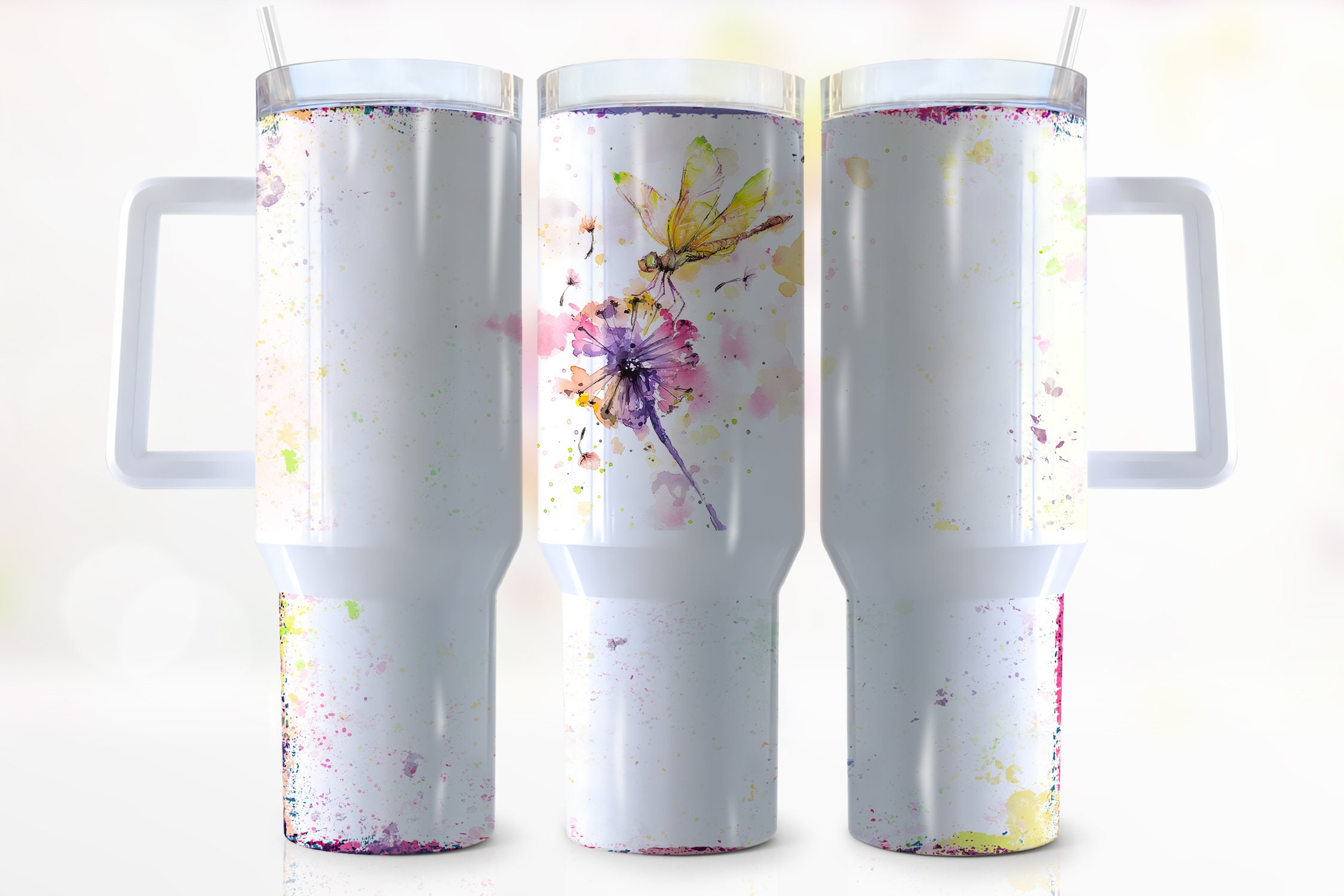 Watercolor Dragonfly Custom Stanley Cup 40 oz 30 oz Tumbler With HandleTVC2301944