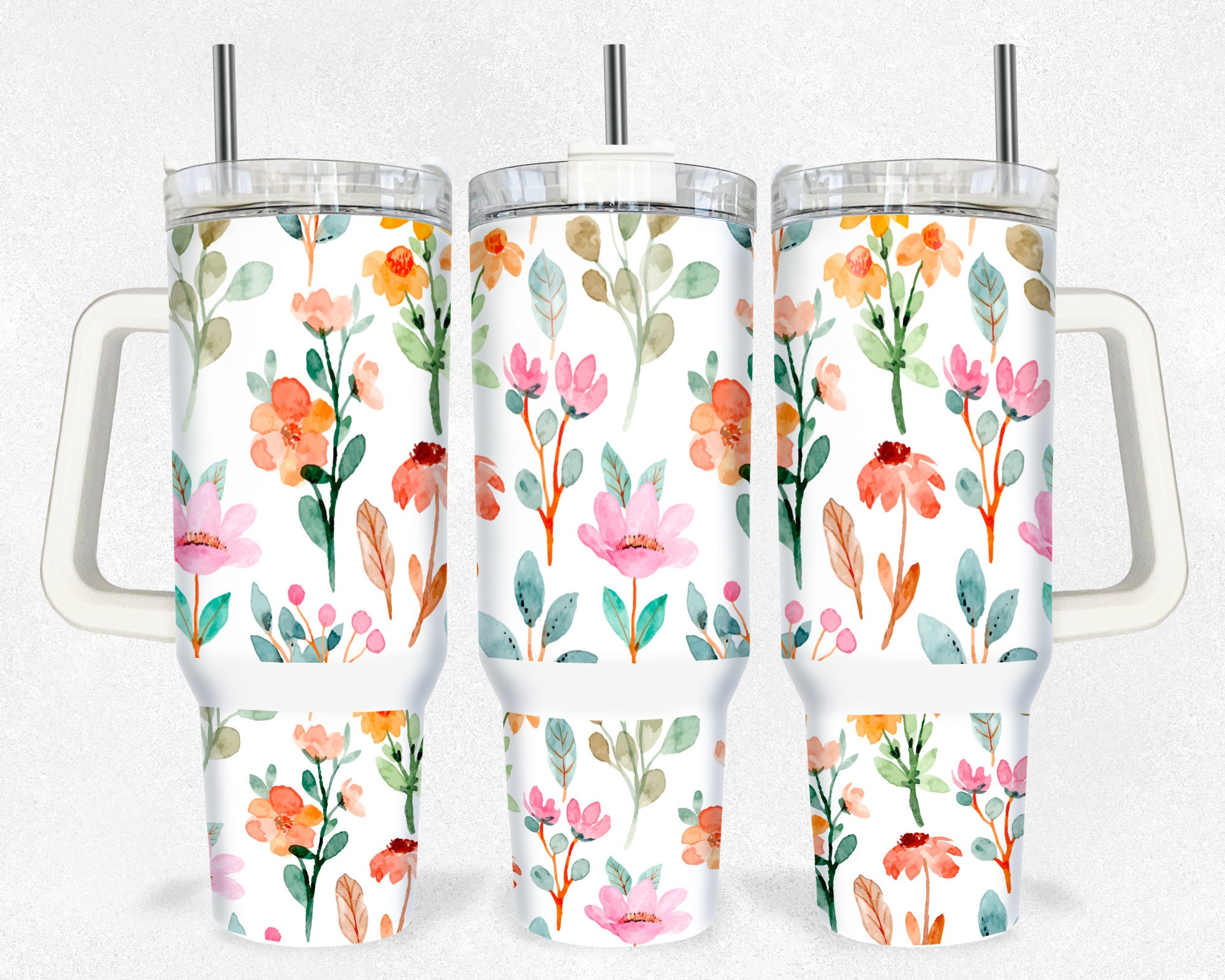 Watercolor Floral Custom Stanley Cup 40 oz 30 oz Tumbler With HandleTVC2301157